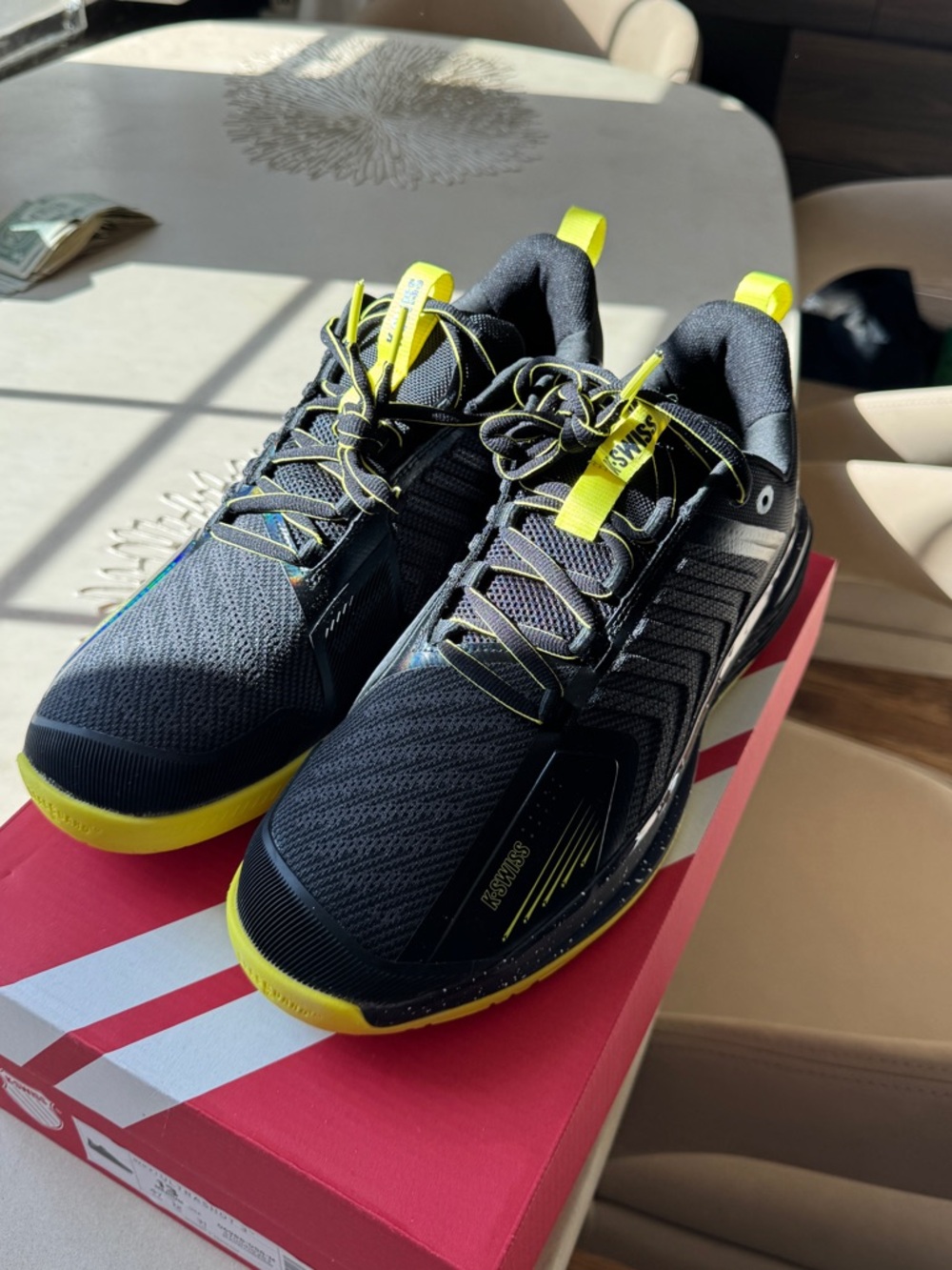 K-Swiss Ultrashot 3 Men’s Shoes – Black/Tennis Yellow/Dark Shadow SZ 13 NWT